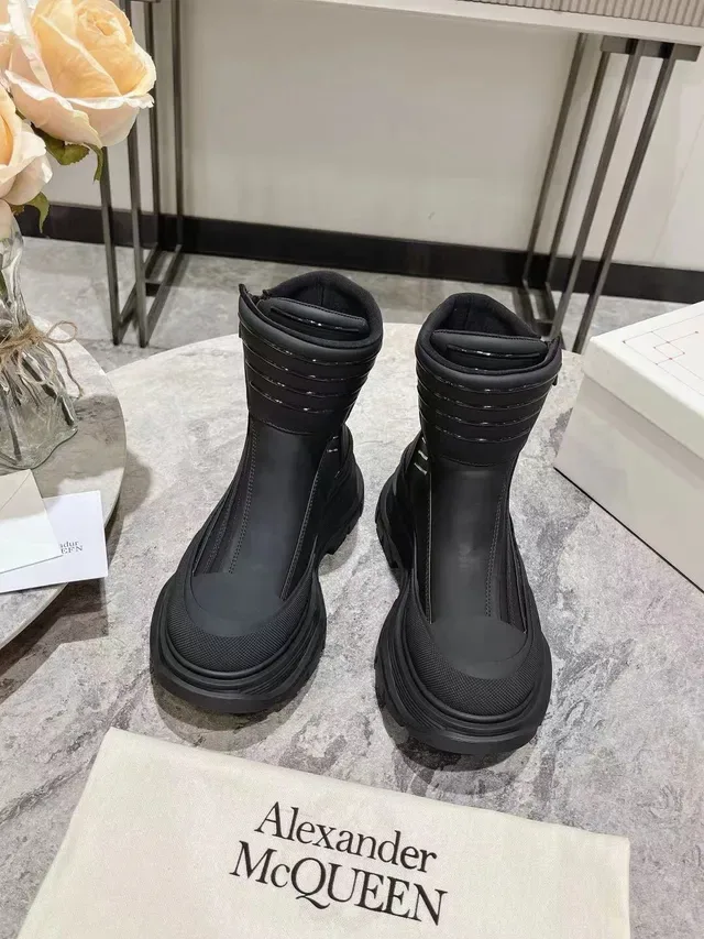 Alexander McQueen Tread Slick Black Ankle Boots 2