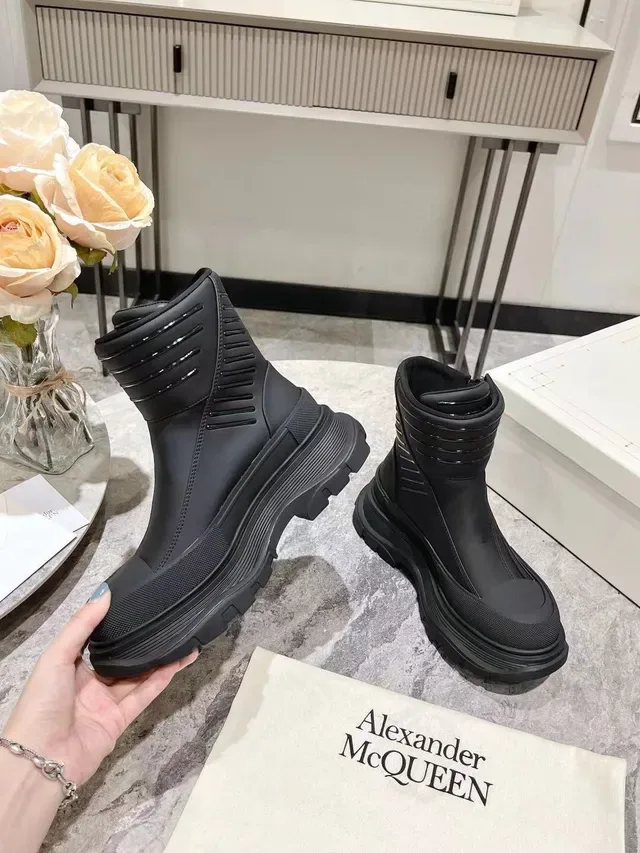 Alexander McQueen Tread Slick Black Ankle Boots 3