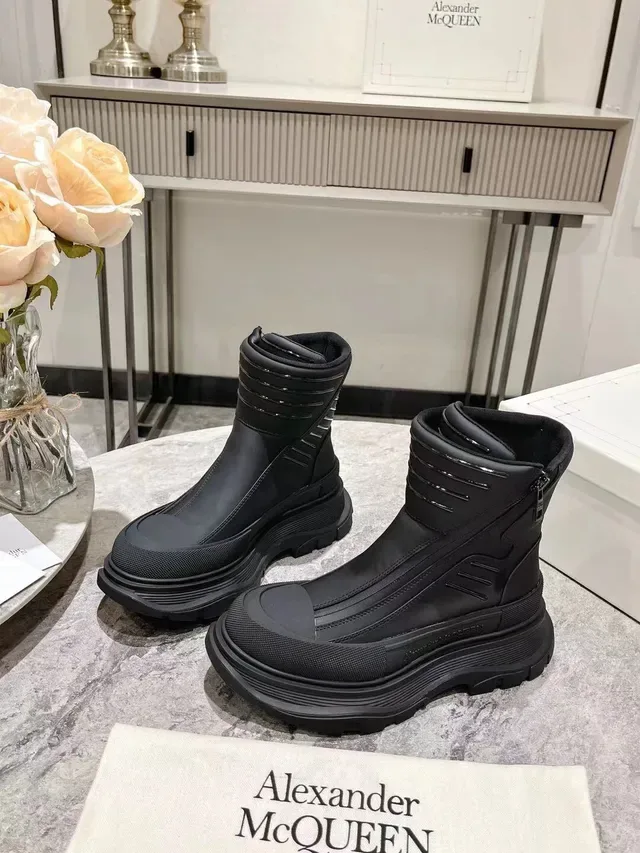 Alexander McQueen Tread Slick Black Ankle Boots 4