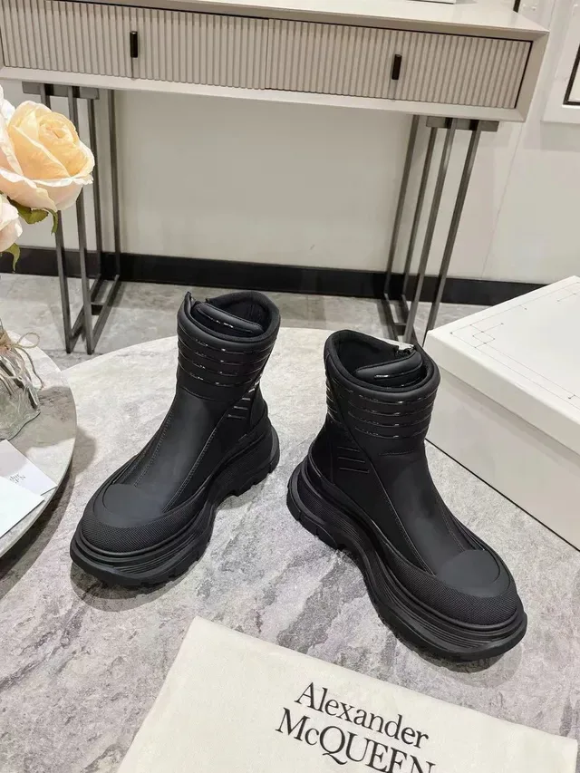 Alexander McQueen Tread Slick Black Ankle Boots 5