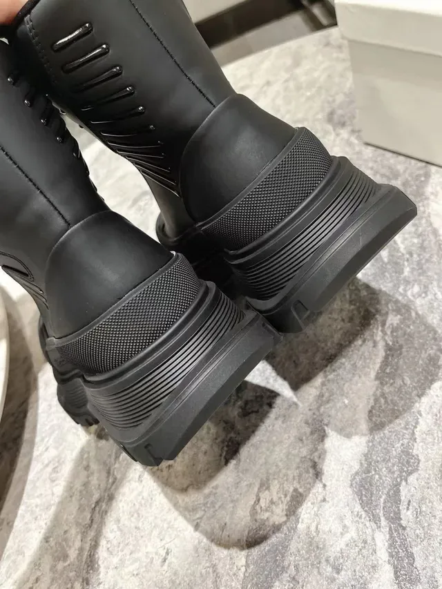 Alexander McQueen Tread Slick Black Ankle Boots 7