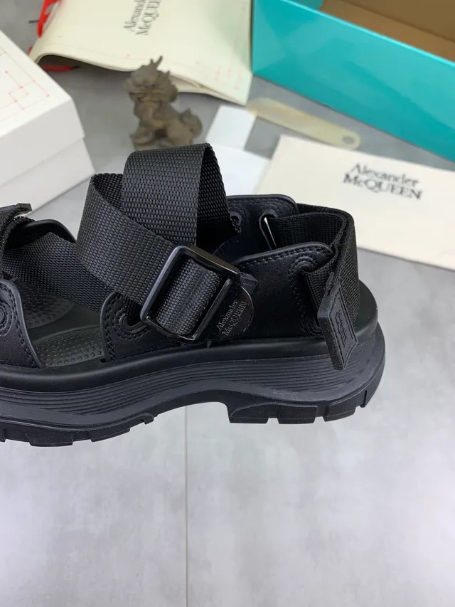 Alexander McQueen Tread Slick Black Casual Sandals 4