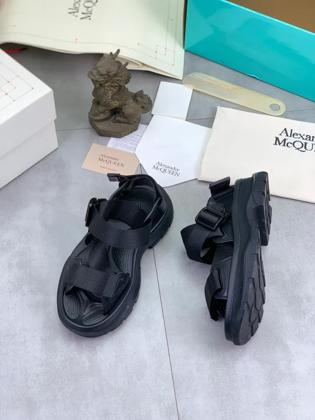 Alexander McQueen Tread Slick Black Casual Sandals 5