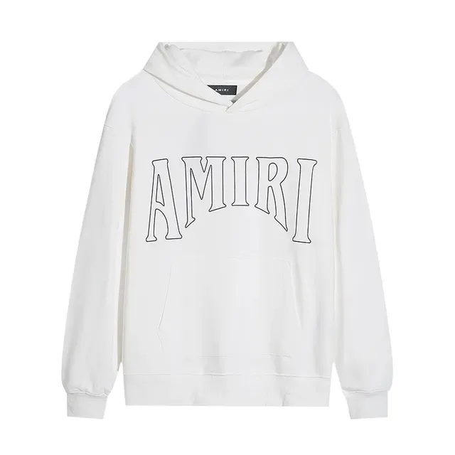 Amiri Arched Logo Black White Outline Oversized Fit Hoodie 2
