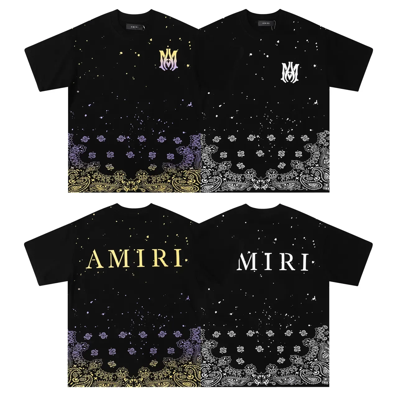 Amiri Gradient Speckle Bandana Hem T-Shirt 6