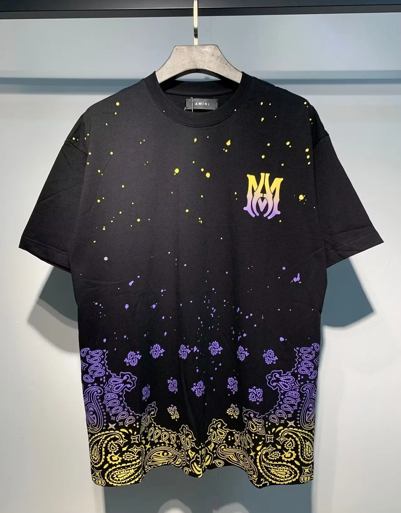 Amiri Gradient Speckle Bandana Hem T-Shirt 10