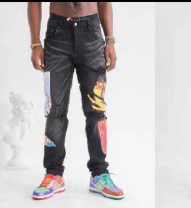 Amiri Patchwork Graphique Déchiré Slim-Fit Jeans 9