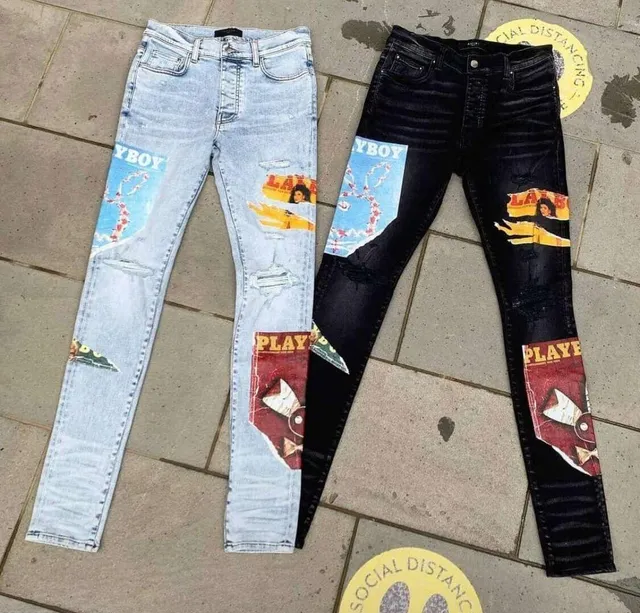 Amiri Patchwork Graphique Déchiré Slim-Fit Jeans 11