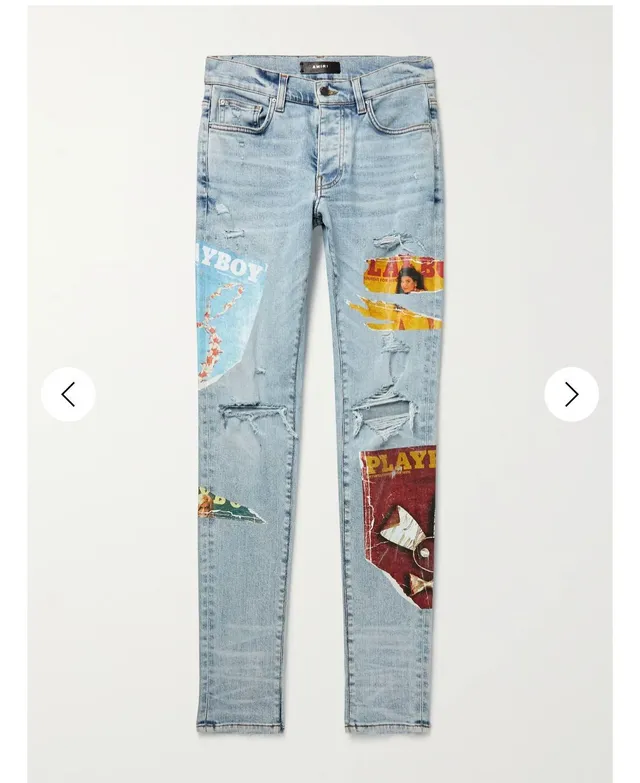 Amiri Patchwork Graphique Déchiré Slim-Fit Jeans 13