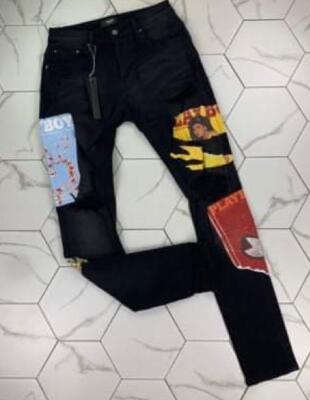 Amiri Patchwork Graphique Déchiré Slim-Fit Jeans 14