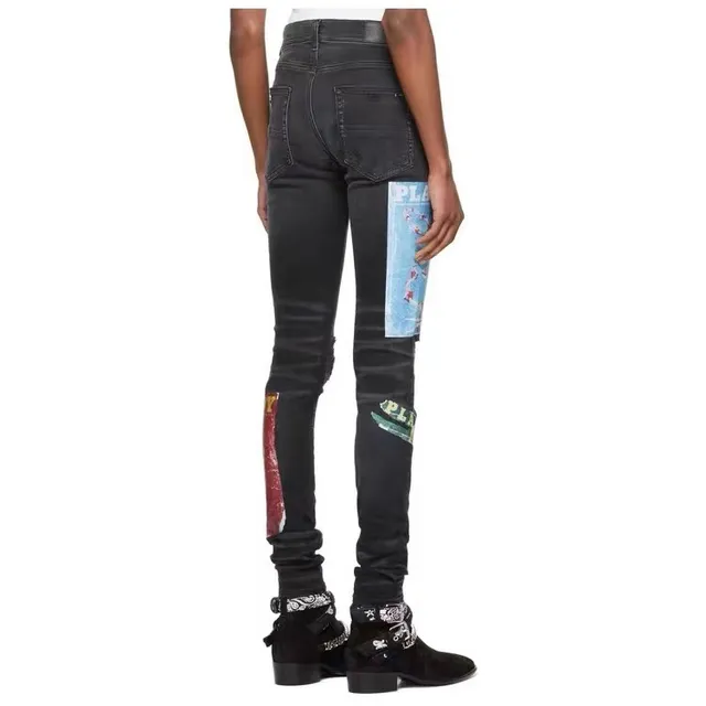 Amiri Patchwork Graphique Déchiré Slim-Fit Jeans 19