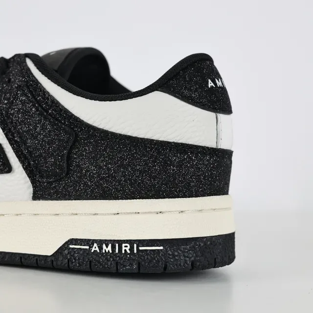 Amiri MA Court Sneakers Lifestyle Noir à Paillettes et Blanc 4