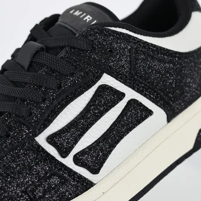 Amiri MA Court Sneakers Lifestyle Noir à Paillettes et Blanc 6