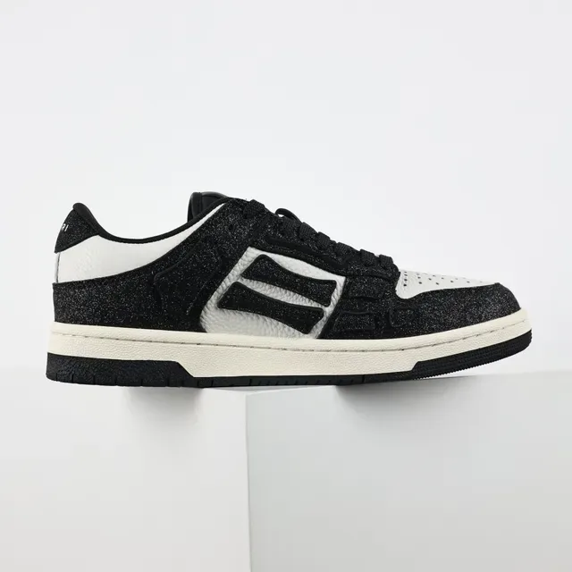 Amiri MA Court Sneakers Lifestyle Noir à Paillettes et Blanc 7