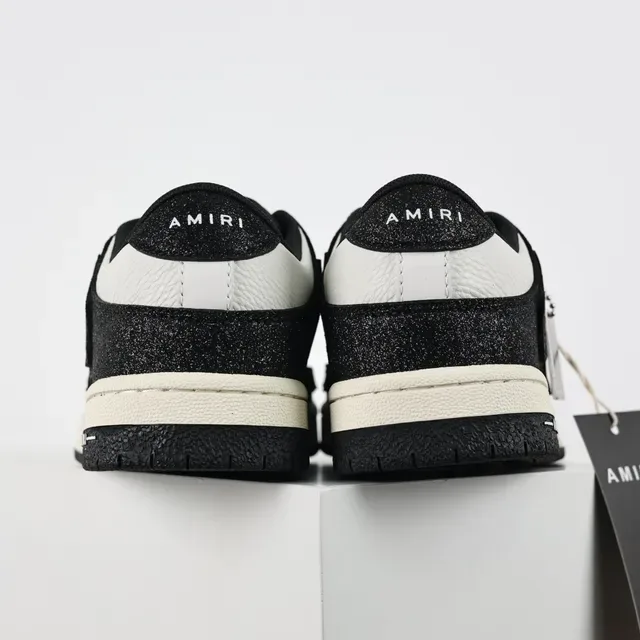 Amiri MA Court Sneakers Lifestyle Noir à Paillettes et Blanc 8