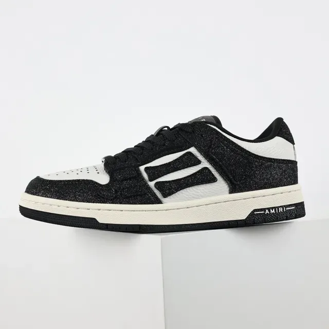 Amiri MA Court Sneakers Lifestyle Noir à Paillettes et Blanc 9