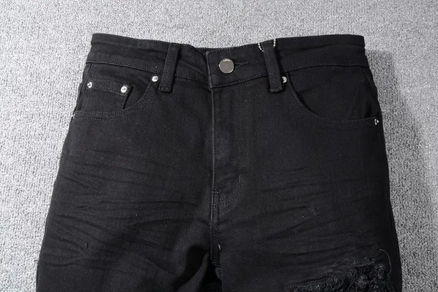 Amiri Skel Top Black Distressed Slim-Fit Jeans 11