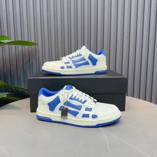Amiri Skel Top Low White and Blue Lifestyle Sneakers