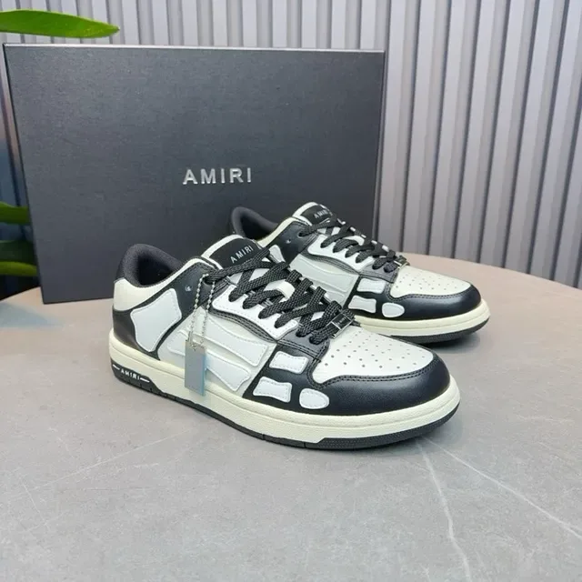 Amiri Skel Top Low White and Blue baskets lifestyle 3