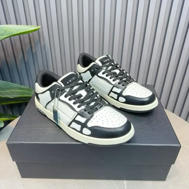 Amiri Skel Top Low White and Blue baskets lifestyle 4