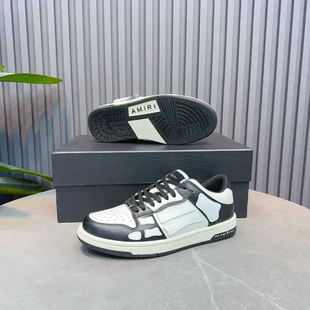 Amiri Skel Top Low White and Blue baskets lifestyle 7