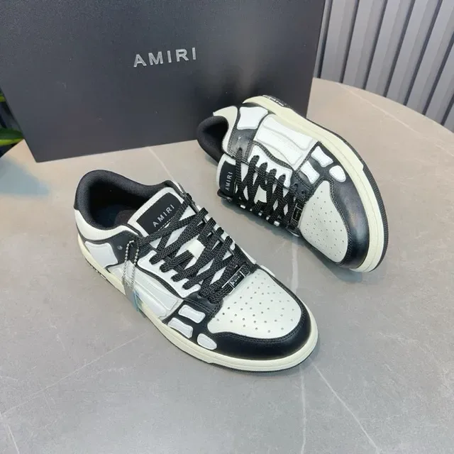 Amiri Skel Top Low White and Blue baskets lifestyle 8