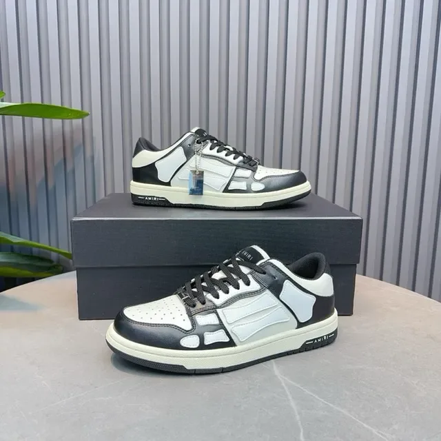 Amiri Skel Top Low White and Blue baskets lifestyle 9