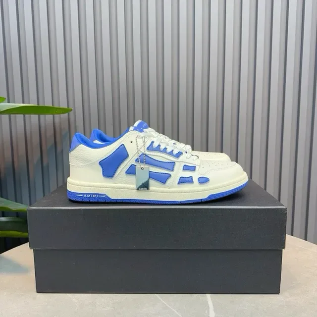 Amiri Skel Top Low White and Blue baskets lifestyle 11