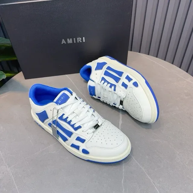 Amiri Skel Top Low White and Blue baskets lifestyle 12