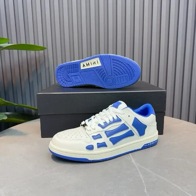 Amiri Skel Top Low White and Blue baskets lifestyle 13