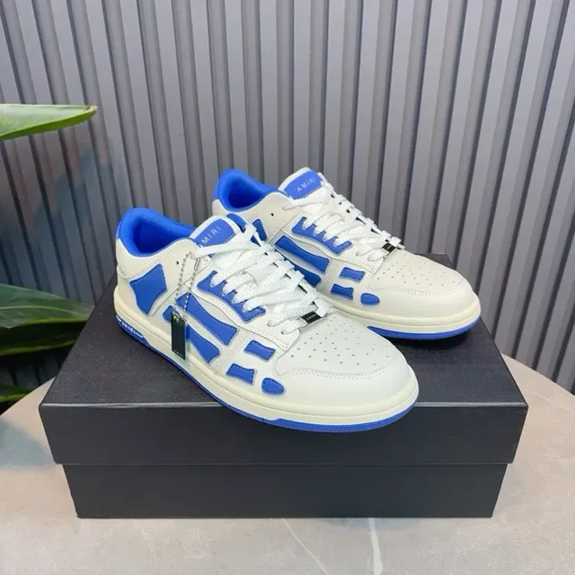 Amiri Skel Top Low White and Blue baskets lifestyle 16