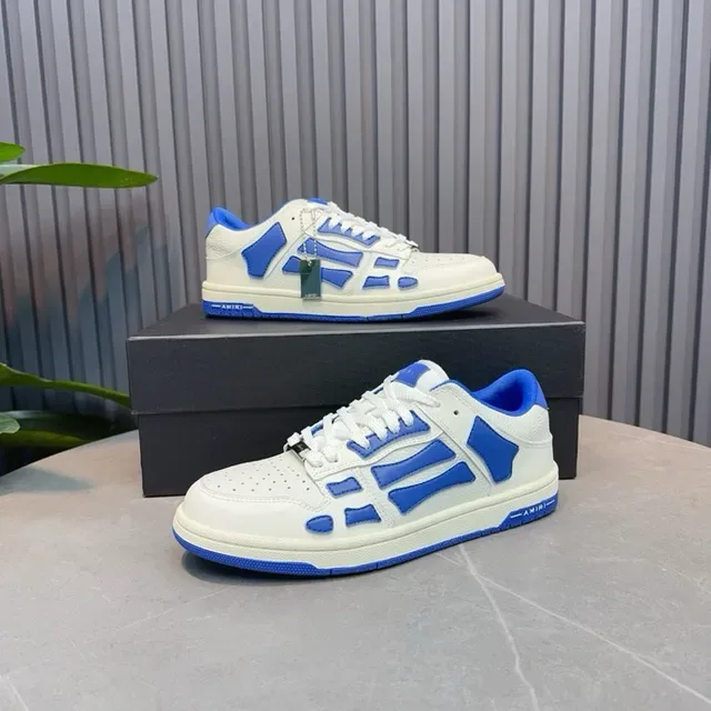 Amiri Skel Top Low White and Blue baskets lifestyle 17