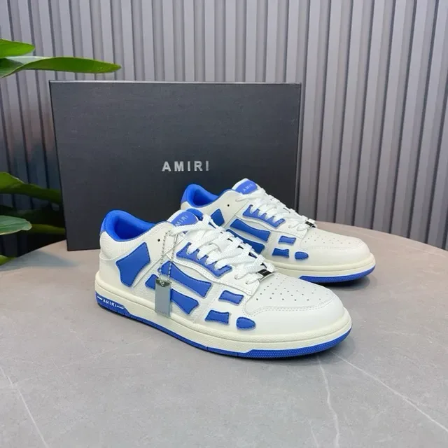 Amiri Skel Top Low White and Blue baskets lifestyle 18