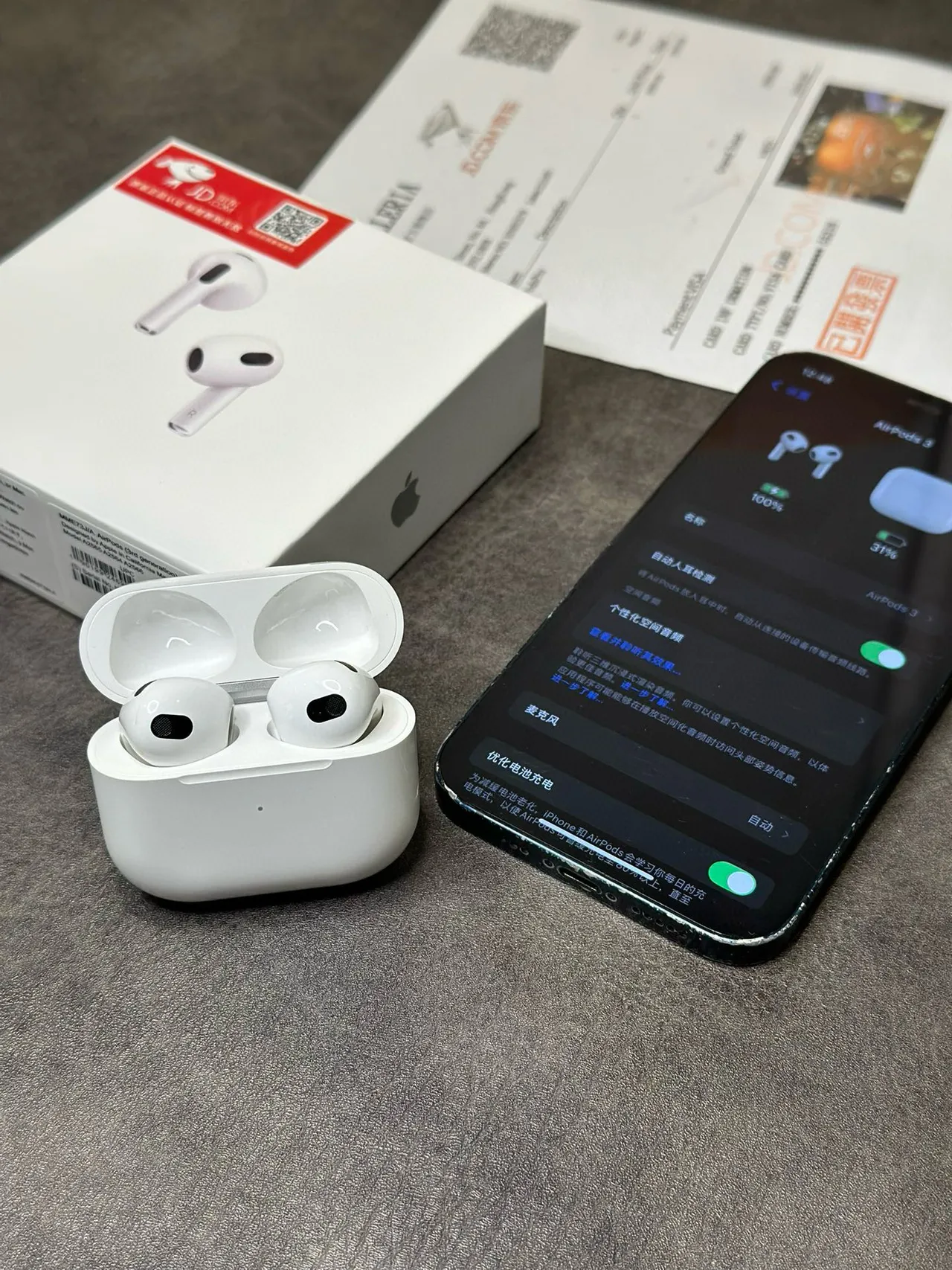 Apple AirPods الجيل الثالث أبيض TWS سماعات الأذن 3