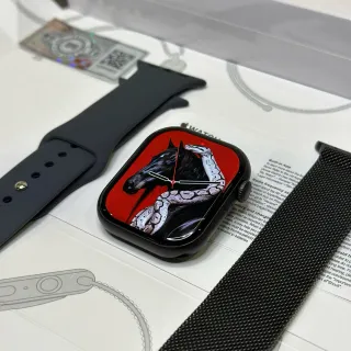 Apple Black Red Square Case Digital Crown Sports Watch