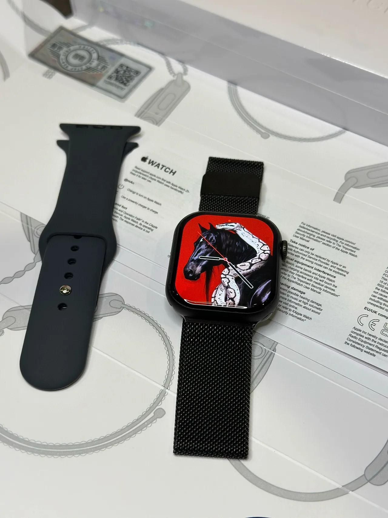 Apple Black Red Square Case Digital Crown Sports Watch 5