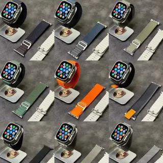Apple Ultra 2 Gray Silver Rugged Titanium Case Flat Sapphire Crystal Sports Watch