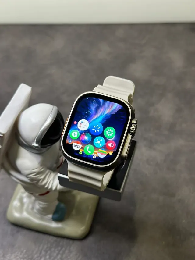 Apple Ultra 2 Gray Silver Rugged Titanium Case Flat Sapphire Crystal Sports Watch 8