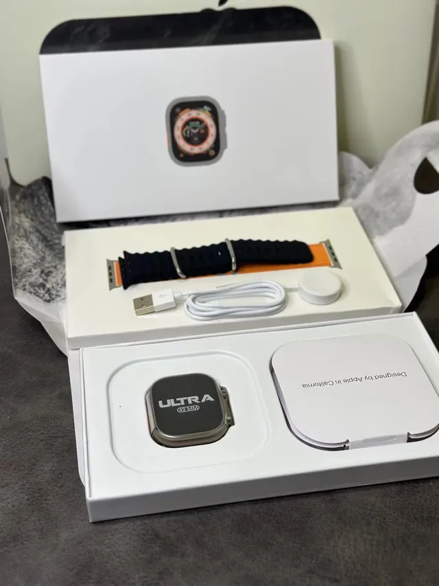 Apple Ultra 2 Gray Silver Rugged Titanium Case Flat Sapphire Crystal Sports Watch 10
