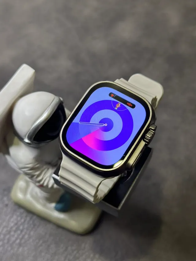 Apple Ultra 2 Gray Silver Rugged Titanium Case Flat Sapphire Crystal Sports Watch 13