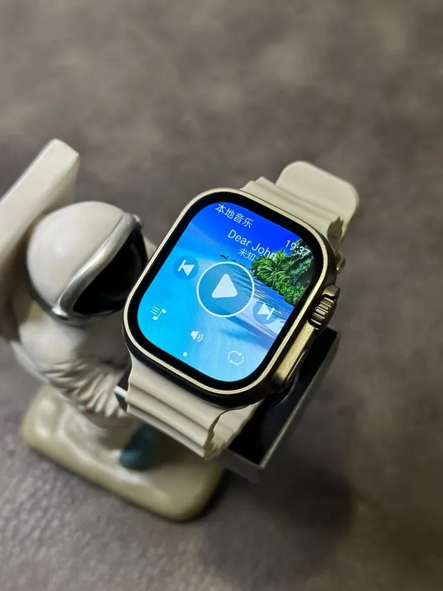 Apple Ultra 2 Gray Silver Rugged Titanium Case Flat Sapphire Crystal Sports Watch 16