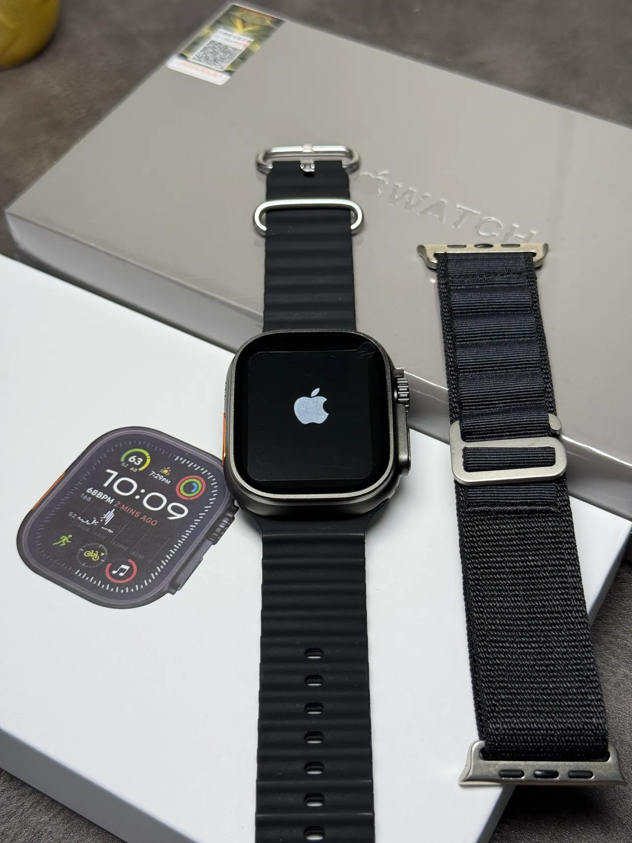Apple Watch Ultra Black Rugged Case Ribbed Silicone Band Sports Watch 10