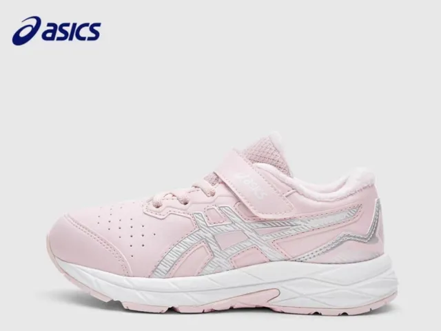 ASICS Beige Navy Low-Top Velcro Strap Closure Running Shoes 3
