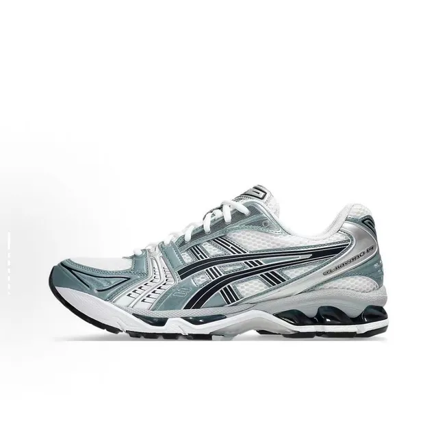 ASICS Gel-Kayano 14 أحذية جري بيضاء سوداء فضية 4