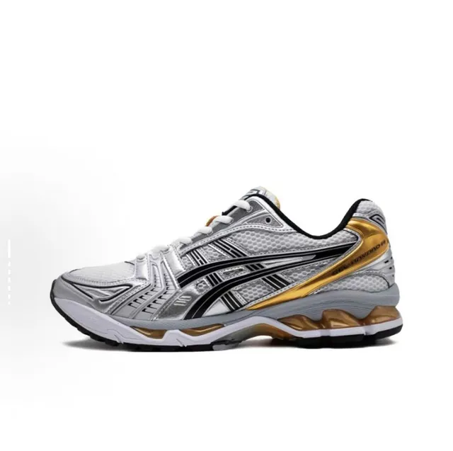 ASICS Gel-Kayano 14 أحذية جري بيضاء سوداء فضية 15