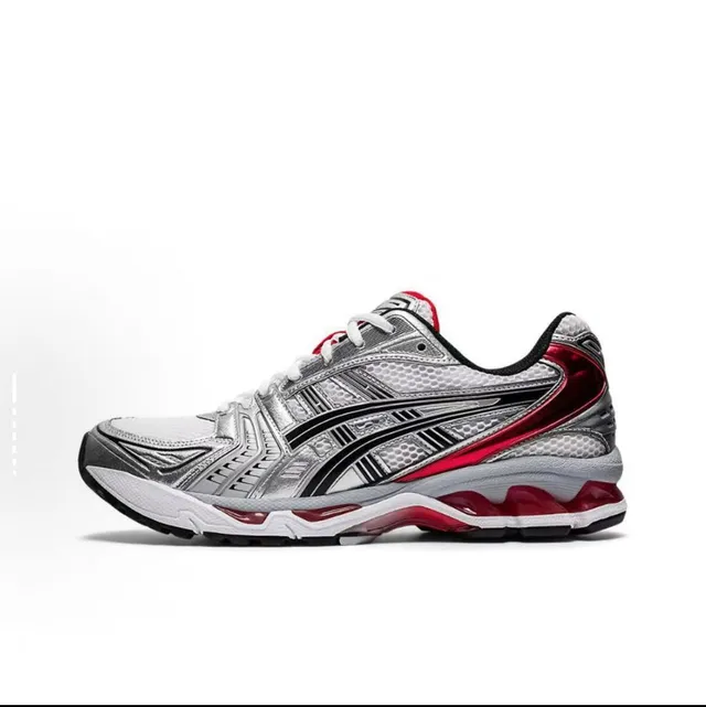 ASICS Gel-Kayano 14 أحذية جري بيضاء سوداء فضية 17