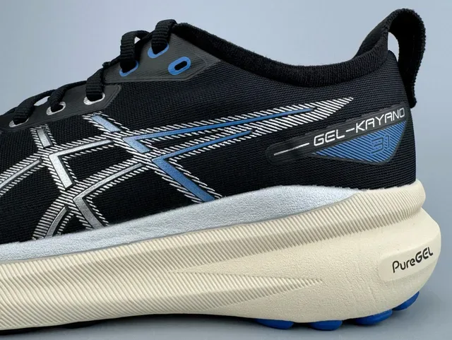 ASICS Gel-Kayano Black Cream Blue Running Shoes 3