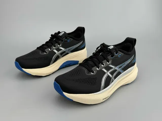 ASICS Gel-Kayano Black Cream Blue Running Shoes 6