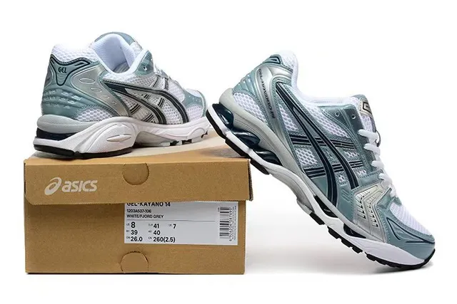 ASICS Gel-Kayano Light Teal White Silver أحذية جري 6