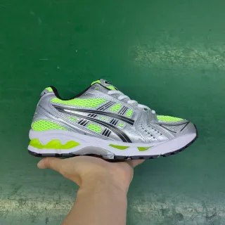 ASICS Gel-Mexicano 14 银色和霓虹酸橙跑鞋